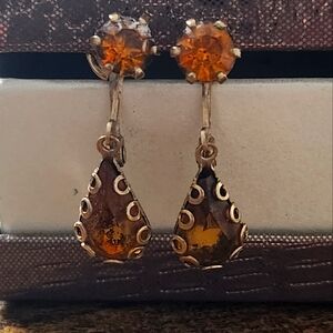 Amber colored drop earrings